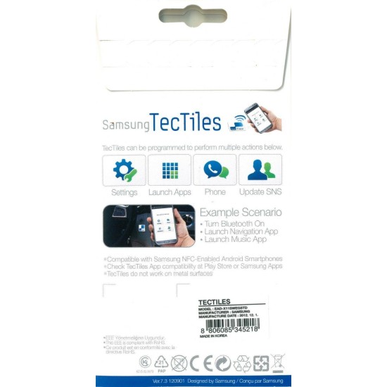 Samsung TecTiles NFC Çıkartma (5 Adet) EAD-X11SWEGSTD